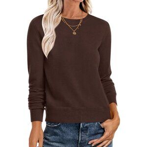 Women's Coffee Trendy Outfits Sweaters Top Long Sleeve Crewneck Pullover